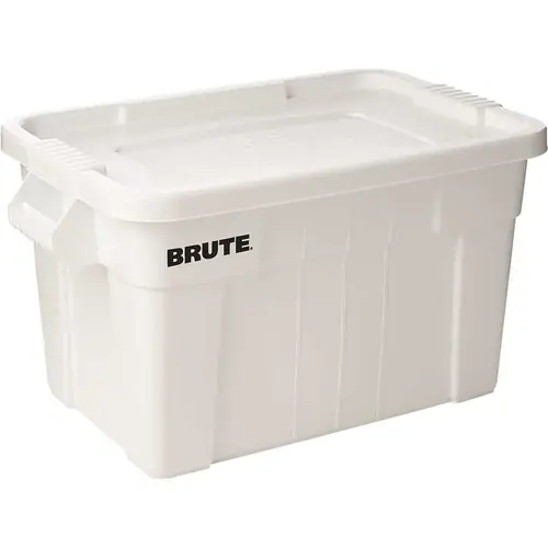 20 Gal White Polyethylene Brute Storage Tote With Lid