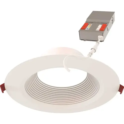 Wafer 6" LED Regressed Baffle Downlight, Switchable Cct, Matte White