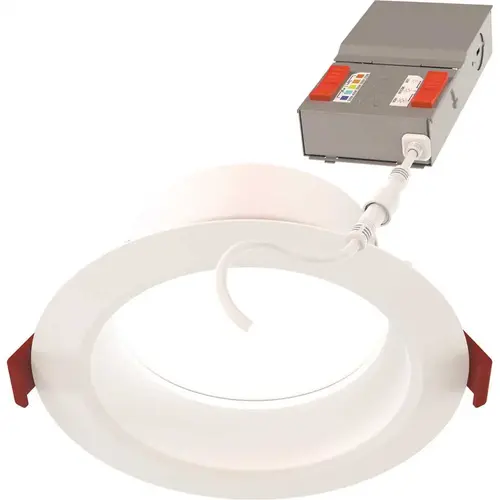 Wafer 4" LED Regressed Smooth Downlight, Switchable Cct, Matte White