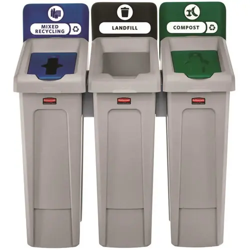 Slim Jim Recycling Station 3-Stream Landfill 23 Gal