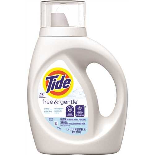 TIDE 30772121464 42 Oz Free & Gentle Liquid Laundry Detergent