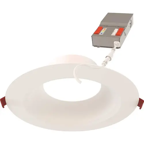 Wafer 6" LED Regressed Smooth Downlight, Switchable Cct, Matte White