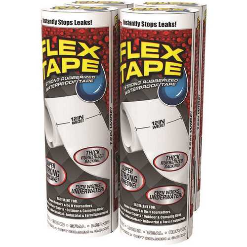 Swift Response TFSWHTR1210-CS FLEX SEAL FAMILY OF PRODUCTS Flex Tape White 12 in. x 10 ft. Strong Rubberized Waterproof Tape - pack of 60