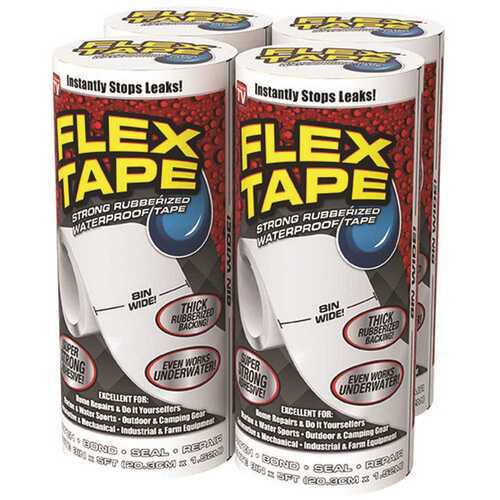 Swift Response TFSWHTR0805-CS FLEX SEAL FAMILY OF PRODUCTS Flex Tape White 8 in. x 5 ft. Strong Rubberized Waterproof Tape - pack of 60