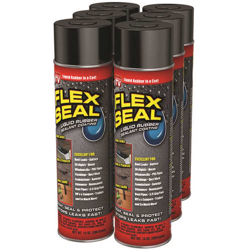 Flex Seal FSR20 Flex Seal Black 14 oz. Aerosol Liquid Rubber Sealant Coating Spray Paint