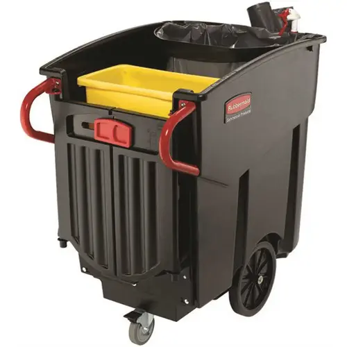 Mega Brute 120 Gal Black Plastic Rectangle Mobile Waste Container