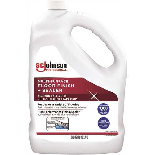 SC Johnson Professional 362822 Multi-Surface Floor Finish Plus Sealer, 1 GALLON POURABLE BOTTLE