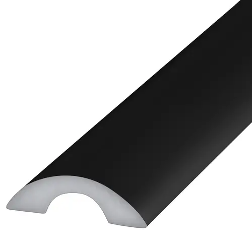 Matte Black Frameless Shower Door Half-Round Threshold -  12" Stock Length - pack of 5