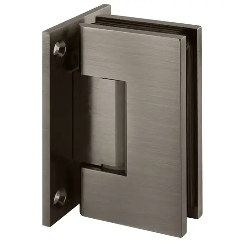 Brixwell HGTWFPBP Designer Series Shower Door Wall Mount Hinge With Full Back Plate Brushed Pewter