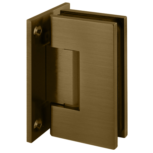 Designer Series Shower Door Wall Mount Hinge With Full Back Plate Brushed Bronze