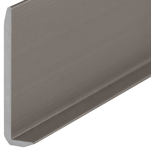 Brushed Nickel Aluminum 1/4" L-Bar Extrusion  84" Stock Length