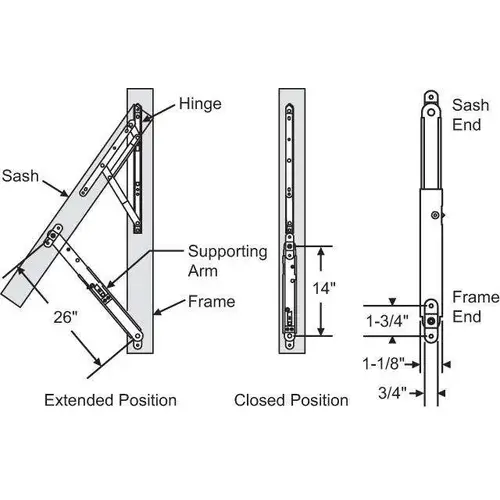 24"SUPPORT ARM W/.110 BRACKETS