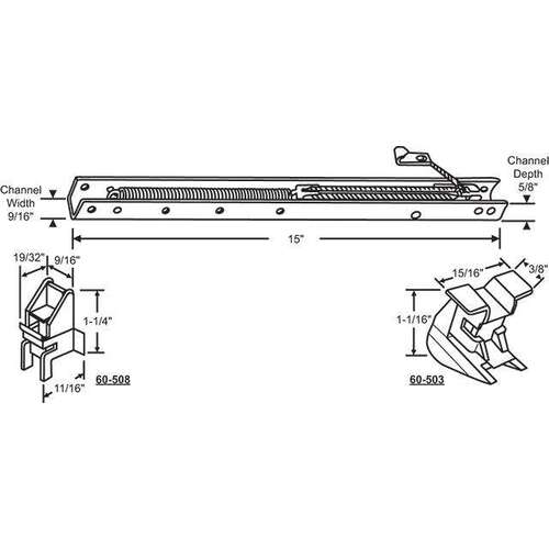 15in Window Channel Balance 13 to 17 lbs Sash Weight