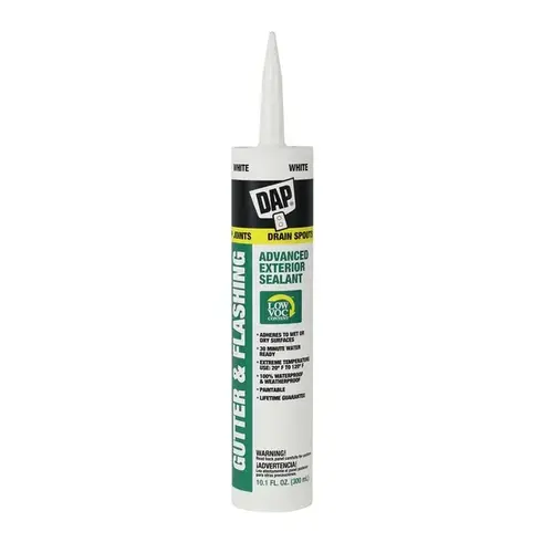 Butyl-Flex 18184 Gutter and Flashing Sealant, White, Paste, 10.1 fl-oz Cartridge - pack of 12