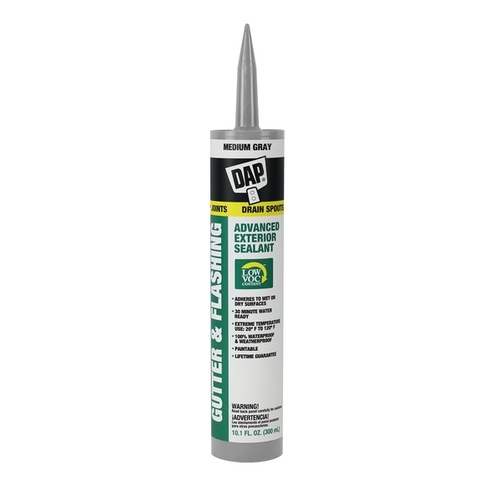 Butyl-Flex Gutter and Flashing Sealant, Gray, Paste, 10.1 fl-oz Cartridge