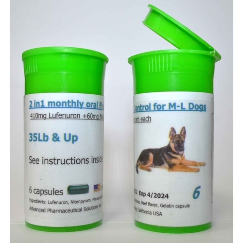 Advanced Pharmaceutical Solutions, Inc 13842563 Oral Flea Control - 6 Capsules Medium/Large Dog