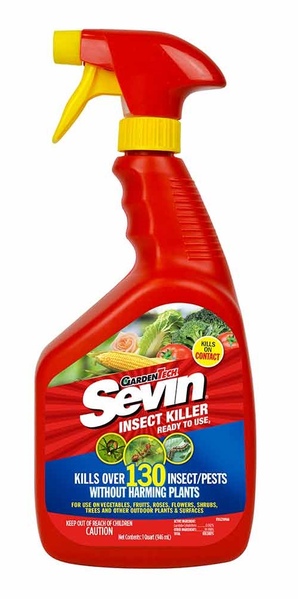 Sevin 100545274 Ready-to-Use Insect Killer, Liquid, Spray Application, Garden, 1 qt Bottle White