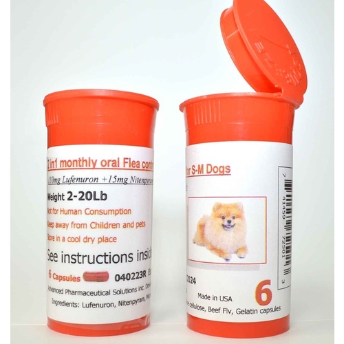 Oral Flea Control - 6 Capsules Small to Medium Dog