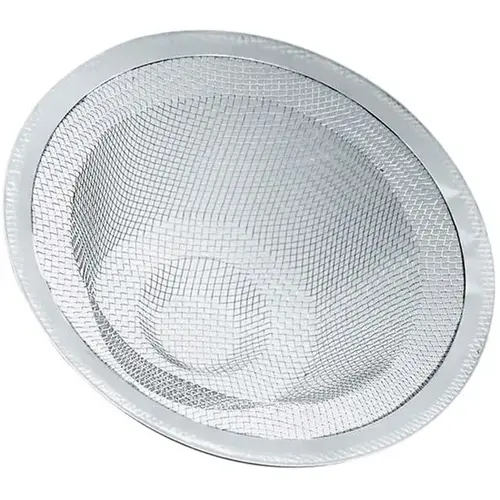 Drain Strainer 3-1/2" D Stainless Steel Silver Silver