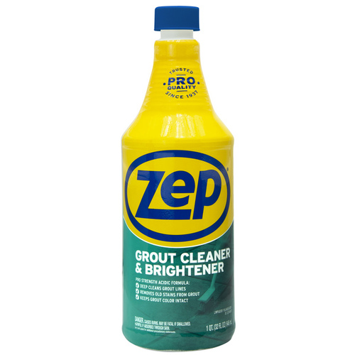 ZEP ZU104632 Grout Cleaner and Whitener, 1 qt, Liquid, Characteristic, Light Yellow