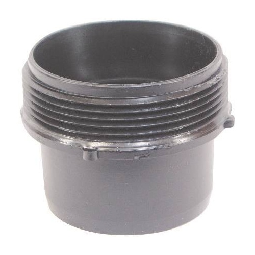 Hose Adapter, 3 in ID, Male Thread x Hose, ABS, Black