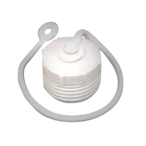 Hose Plug with Lanyard, Male, Plastic, White