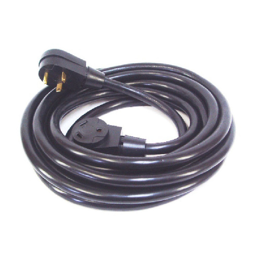 US Hardware RV-687 Extension Cord, 10 AWG Cable, 25 ft L, Plug, Female, Black Jacket