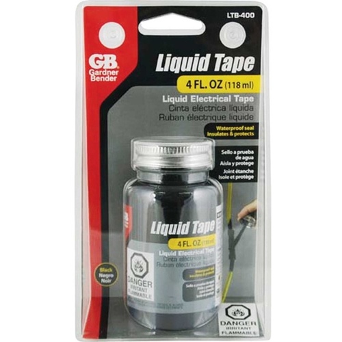 GB LTB-400 Liquid Electrical Tape Liquid Tape 2.0" W Black Rubber 4 oz Black