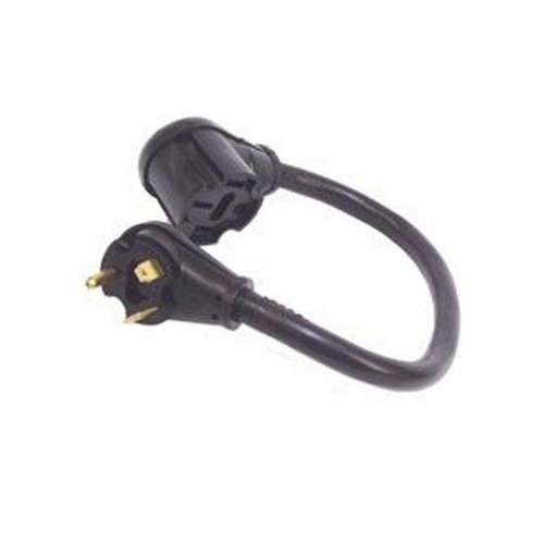 Adapter, 30 A Female, 50 A Male, 120 V, Female, Male, 10 AWG Cable Black