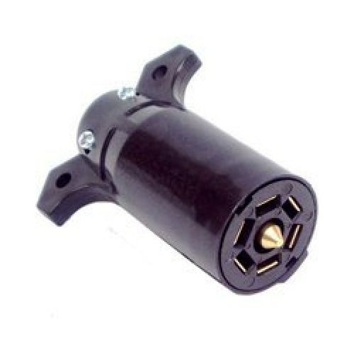 Trailer Connector with Grip, 12 V, 7-Pole, Plastic, Black