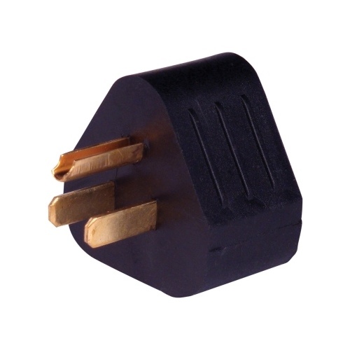 Adapter, 30 A Female, 15 A Male, 125 V, Male Plug, Female Black