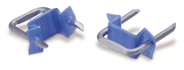 GB MSI-150 Metal Staple, 1/2 in W Crown, 1 in L Leg, Plastic/Steel, Graphite Blue - pack of 100