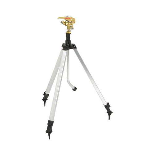 Tripod Sprinkler w/ Metal Head Adjusts to 58" tall Gray