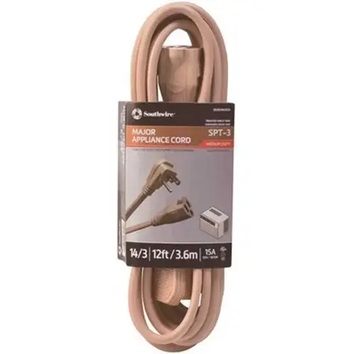 12 ft. 14/2 SPT-3 Flat Appliance Extension Cord Beige