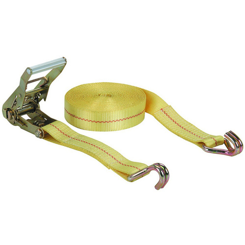 Ratchet Strap Assembly J-Hook 2" x 50ft Yellow