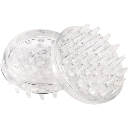 1-13/16" Id Caster Cups, Plastic, Round, Spiked, Clear