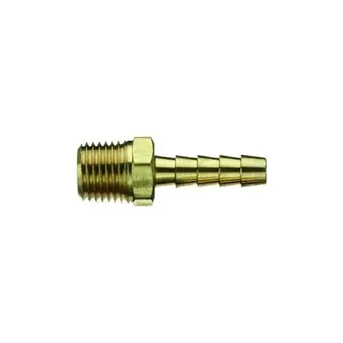 Air Hose Fitting, 1/4 in, MNPT x Barb, Brass