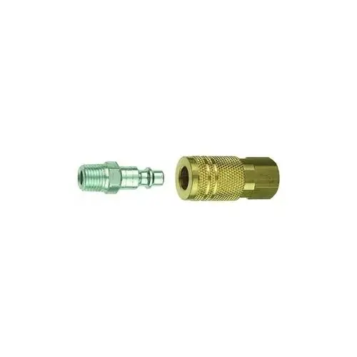 Air Coupler and Plug Set Brass/Steel 1/4" Female 1