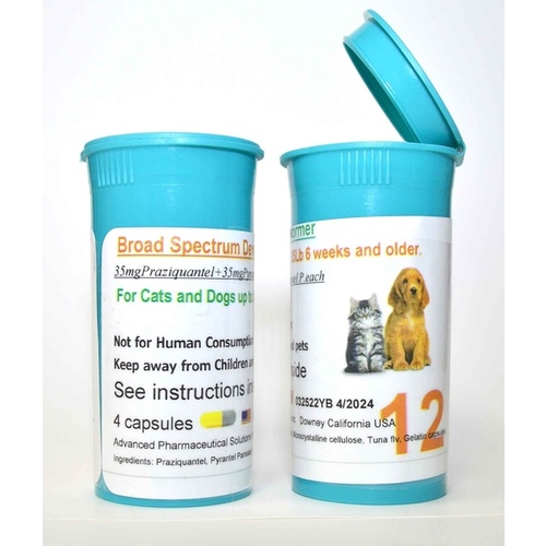 Broad Spectrum Dewormer - 12 Capsules Cat/Small Dog