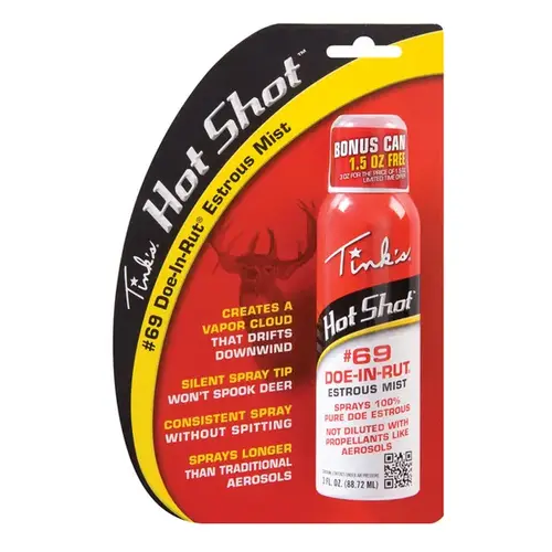 TINKS W5310 TINK'S HOT SHOT #69 DOE-IN-RUT ESTROUS MIST - 3 OZ. PEGGABLE