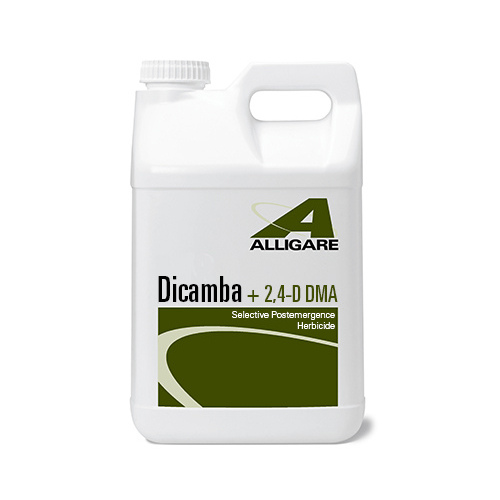 Alligare LLC - Crop & Turf Chemicals 25787 Dicamba + 2,4-D DMA Selective Herbicide Post-Emergent 2.5-Gallons