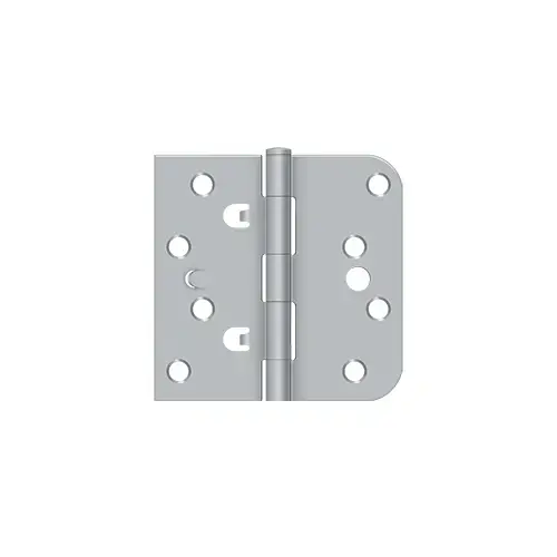 5/8" Radius Plain Bearing Mortise SQ Hinge Security/ Loc. Tab Option Brushed Chrome Pair