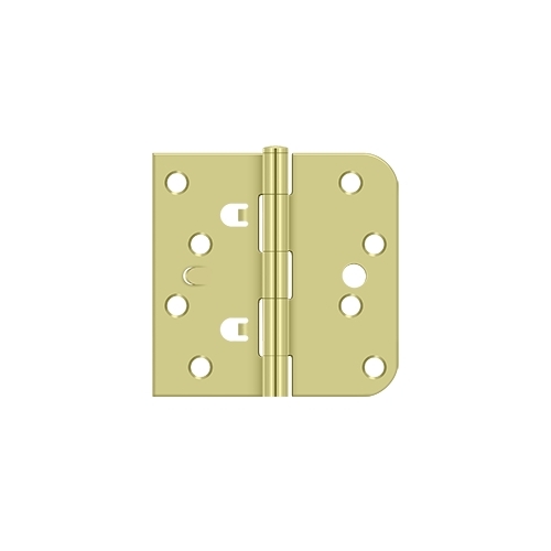 4" x 4" x 5/8" x SQ Hinge in Polished Brass Pair