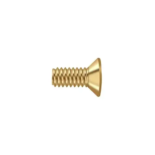 #12, 1/2" Length Flat Head Machine Screw Lifetime Polished Brass