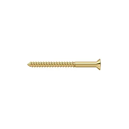 #10, 2-1/2" Length Straight Root Morden Wood Screw Solid Brass Lifetime Polished Brass