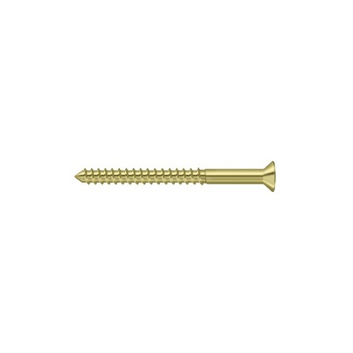 #10, 2-1/2" Length Straight Root Morden Wood Screw Solid Brass Polished Brass