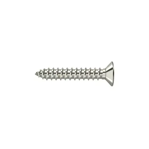 #12, 1-1/4" Length Flat Head Phillips Drive Wood Screw Solid Brass Polished Nickel