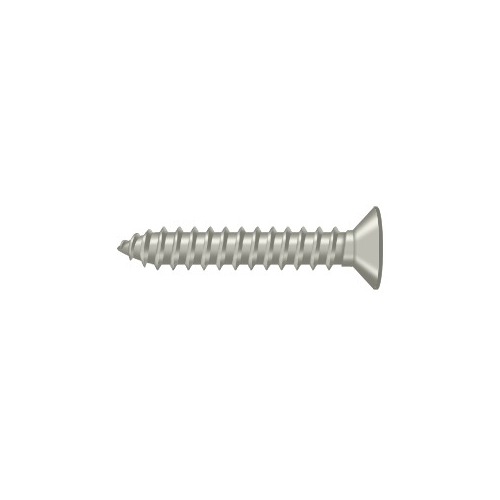 #12, 1-1/4" Length Flat Head Phillips Drive Wood Screw Solid Brass Satin Nickel