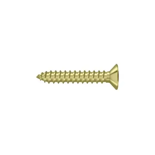 #12, 1-1/4" Length Flat Head Phillips Drive Wood Screw Solid Brass Polished Brass