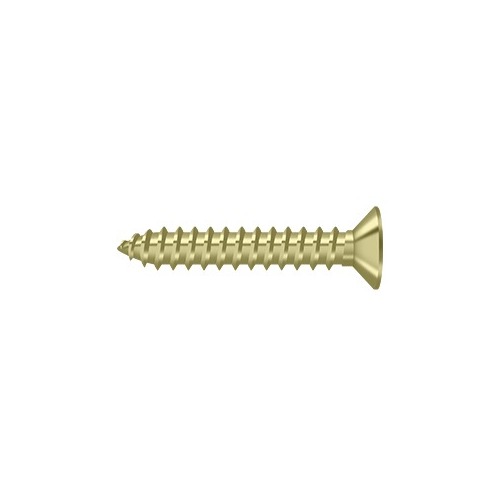 #12, 1-1/4" Length Flat Head Phillips Drive Wood Screw Solid Brass Unlacquered Brass